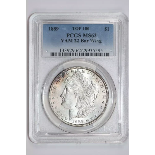 1889 $1 VAM 22, Bar Wing TOP 100