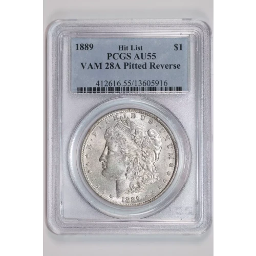 1889 $1 VAM 28A Pitted Reverse Hit List (2)