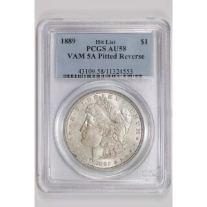 1889 $1 VAM 5A Pitted Reverse Hit List