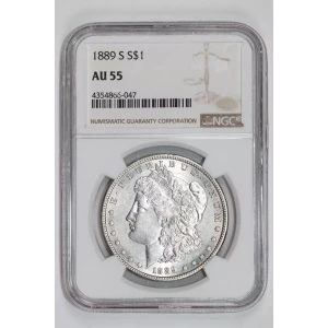 1889-S MORGAN DOLLAR NGC AU55