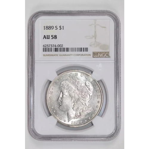 1889-S MORGAN DOLLAR NGC AU58 (2)