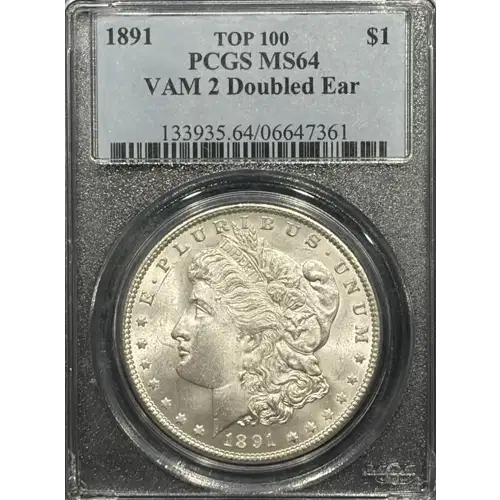 1891 $1 VAM 2, Doubled Ear TOP 100