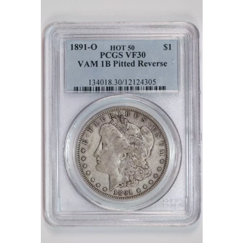 1891-O $1 VAM 1B Pitted Reverse HOT 50