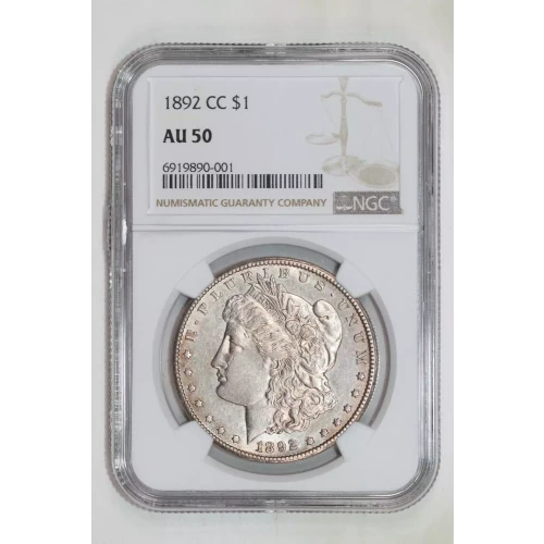 1892-CC MORGAN DOLLAR NGC AU50