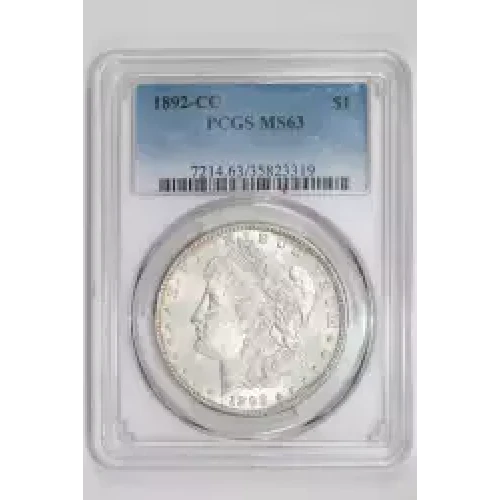 1892-CC MORGAN DOLLAR PCGS MS63