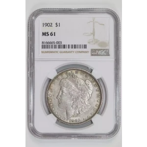 1902 MORGAN DOLLAR NGC MS61
