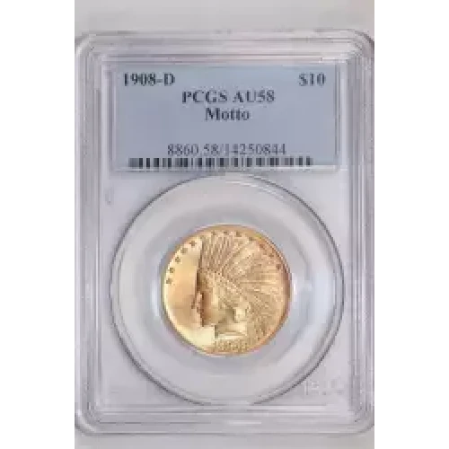 1908-D $10 Motto