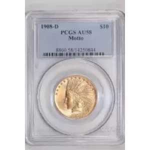 1908-D $10 Motto