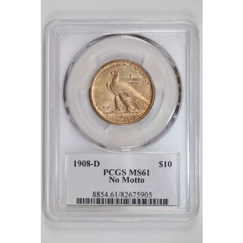1908-D $10 No Motto (2)