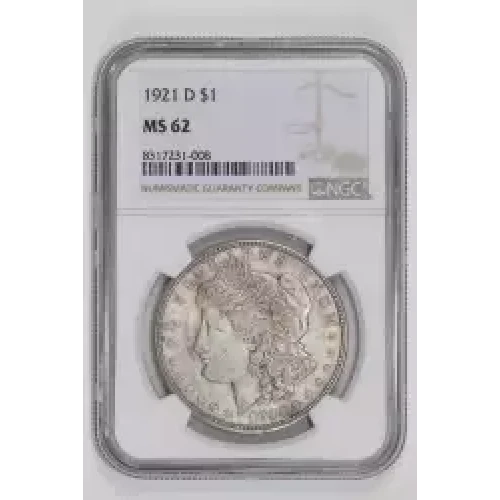 1921-D MORGAN DOLLAR NGC MS62