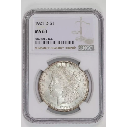 1921-D MORGAN DOLLAR NGC MS63