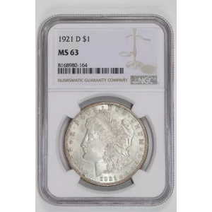 1921-D MORGAN DOLLAR NGC MS63