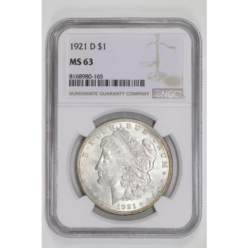 1921-D MORGAN DOLLAR NGC MS63
