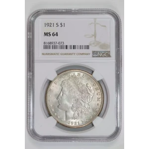 1921-S MORGAN DOLLAR NGC MS64