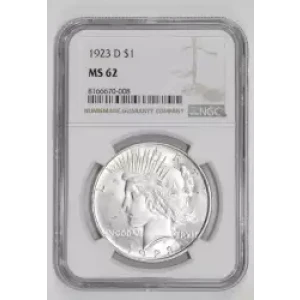 1923-D PEACE DOLLAR NGC MS62