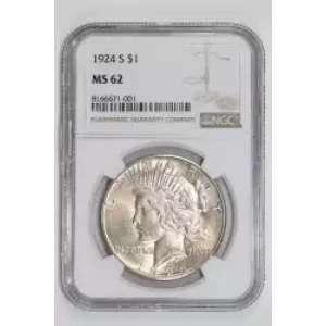 1924-S PEACE DOLLAR NGC MS62