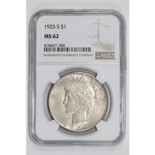 1925-S PEACE DOLLAR NGC MS62 (2)