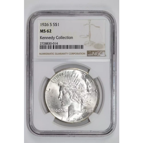 1926-S PEACE DOLLAR NGC MS62 KENNEDY COLLECTION