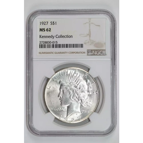 1927 PEACE DOLLAR NGC MS62 KENNEDY COLLECTION