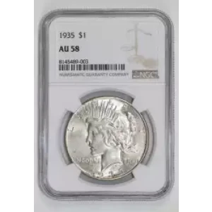 1935 PEACE DOLLAR NGC AU58