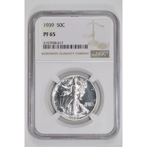 1939 PROOF WALKING LIBERTY HALF DOLLAR NGC PR65 - PQ, WHITE COIN!