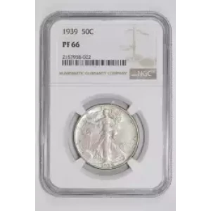1939 PROOF WALKING LIBERTY HALF DOLLAR NGC PR66