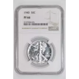 1940 PROOF WALKING LIBERTY HALF DOLLAR NGC PR66 - PQ, WHITE COIN!