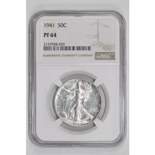1941 PROOF WALKING LIBERTY HALF DOLLAR NGC PR64