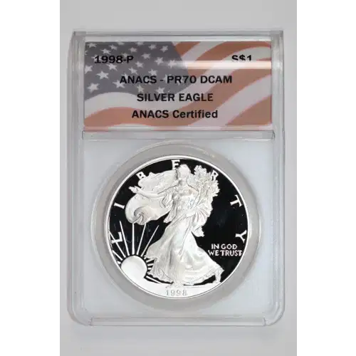 1998 P Bullion Silver Eagles ANACS PR-70