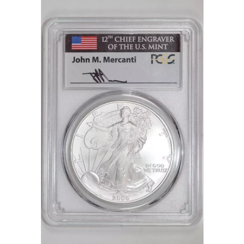 2006 $1 Silver Eagle Mercanti Signature
