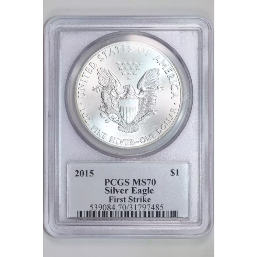 2015 $1 Silver Eagle First Strike Mercanti Signature