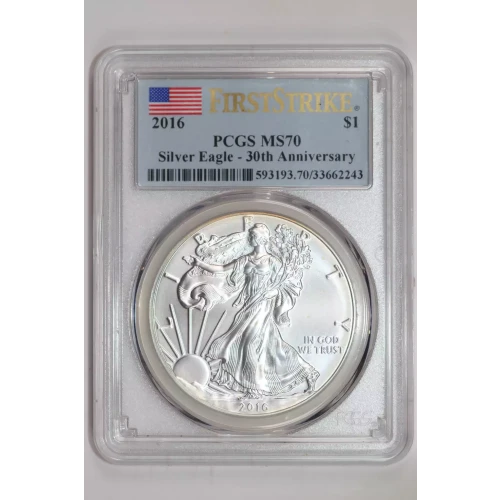 2016 $1 Silver Eagle Silver Eagle - 30th Anniversary First Strike First Strike