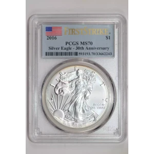 2016 $1 Silver Eagle Silver Eagle - 30th Anniversary First Strike First Strike