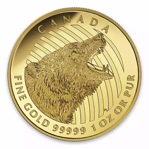 2016 1oz Canadian Roaring Grizzly Bear - 99999 (2)