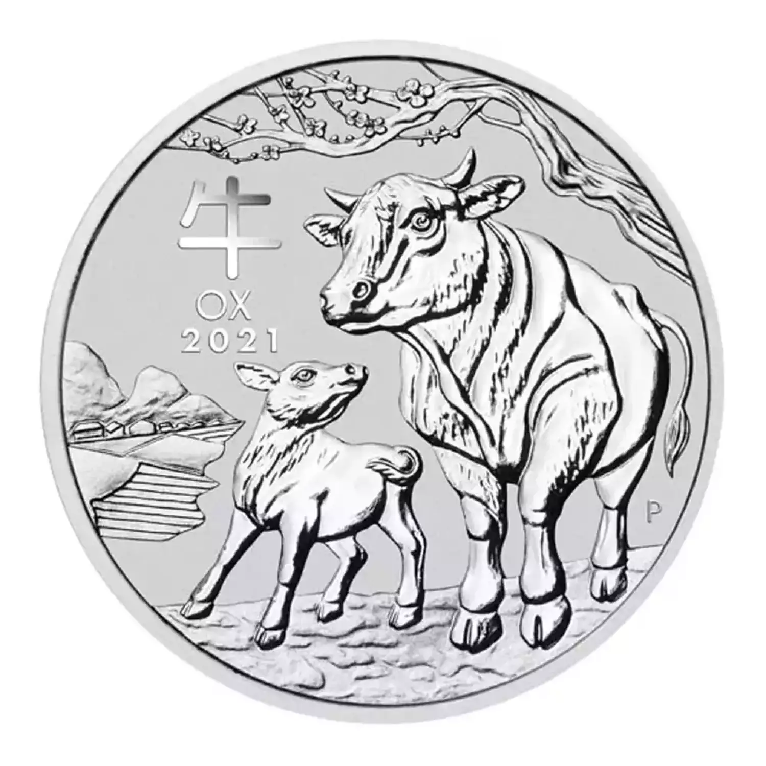 2021 1kg Australian Perth Mint Silver Lunar: Year of the Ox (2)
