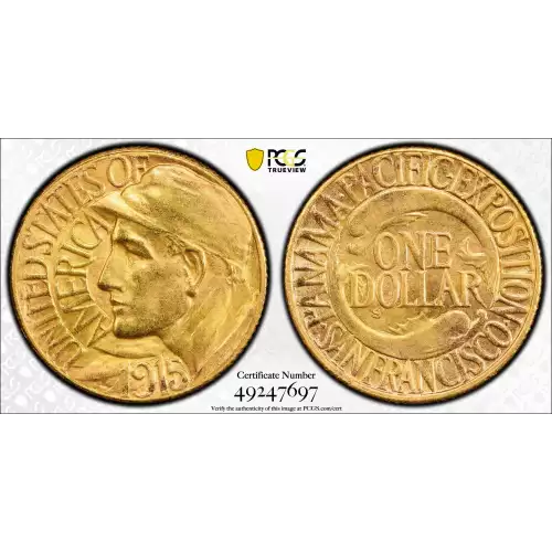 Classic Commemorative Gold--- Panama - Pacific Exposition 1915 -Gold- 1 Dollar (2)