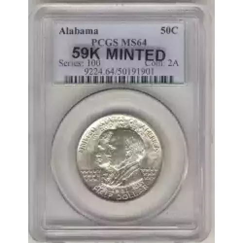 Classic Commemorative Silver--- Alabama Centennial 1921 -Silver- 0.5 Dollar (3)
