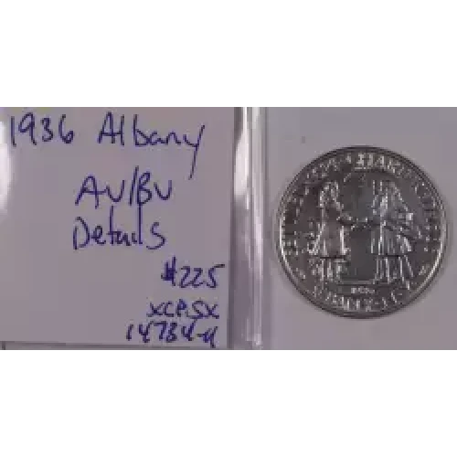 Classic Commemorative Silver--- Albany, New York, Charter 1936 -Silver- 0.5 Dollar