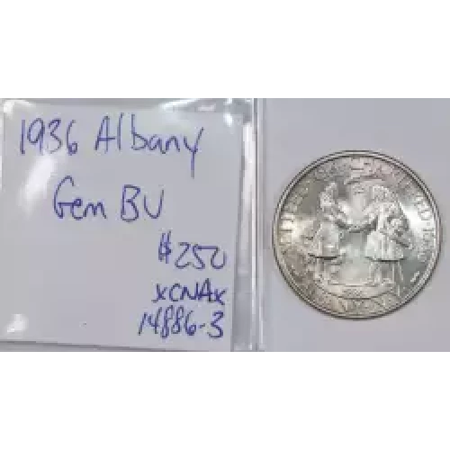 Classic Commemorative Silver--- Albany, New York, Charter 1936 -Silver- 0.5 Dollar
