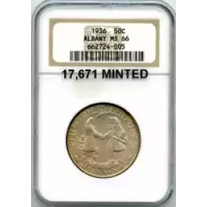 Classic Commemorative Silver--- Albany, New York, Charter 1936 -Silver- 0.5 Dollar (3)