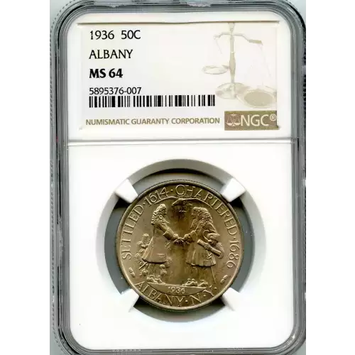 Classic Commemorative Silver--- Albany, New York, Charter 1936 -Silver- 0.5 Dollar (3)