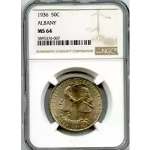 Classic Commemorative Silver--- Albany, New York, Charter 1936 -Silver- 0.5 Dollar (3)