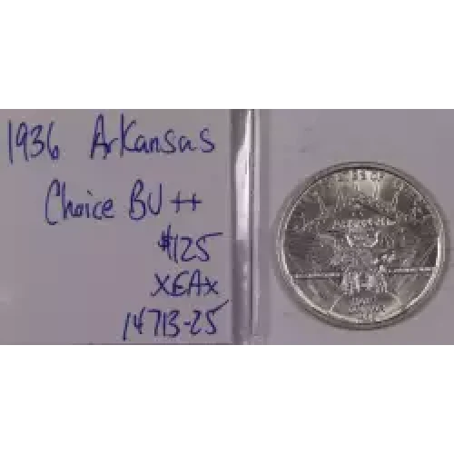 Classic Commemorative Silver--- Arkansas Centennial 1935-1939-Silver- 0.5 Dollar