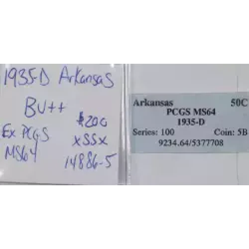 Classic Commemorative Silver--- Arkansas Centennial 1935-1939-Silver- 0.5 Dollar