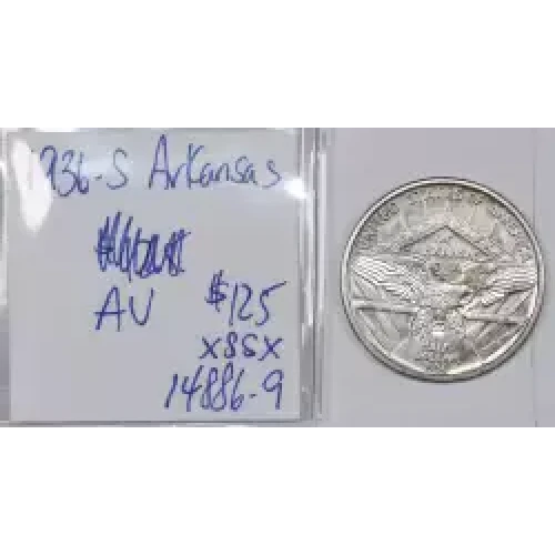 Classic Commemorative Silver--- Arkansas Centennial 1935-1939-Silver- 0.5 Dollar