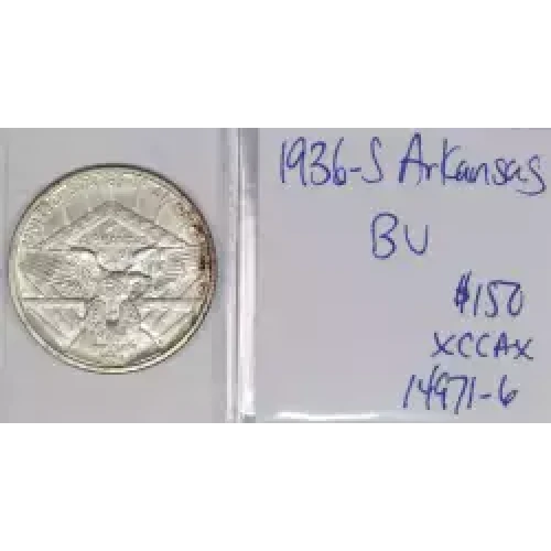 Classic Commemorative Silver--- Arkansas Centennial 1935-1939-Silver- 0.5 Dollar (2)