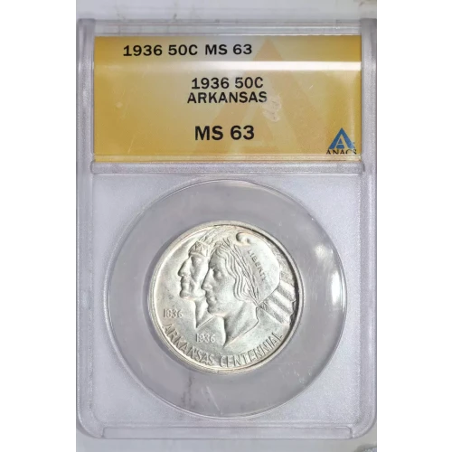 Classic Commemorative Silver--- Arkansas Centennial 1935-1939-Silver- 0.5 Dollar