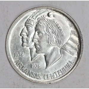 Classic Commemorative Silver--- Arkansas Centennial 1935-1939-Silver- 0.5 Dollar