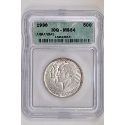 Classic Commemorative Silver--- Arkansas Centennial 1935-1939-Silver- 0.5 Dollar