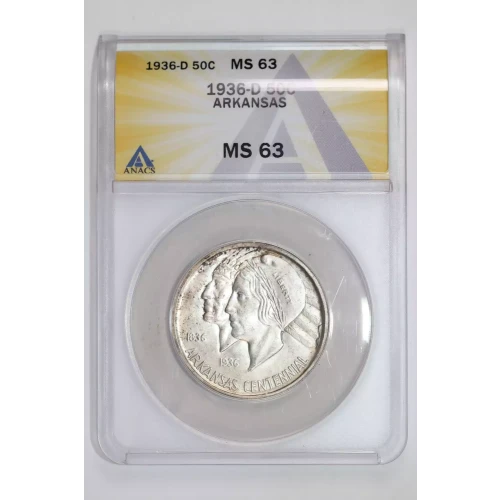 Classic Commemorative Silver--- Arkansas Centennial 1935-1939-Silver- 0.5 Dollar